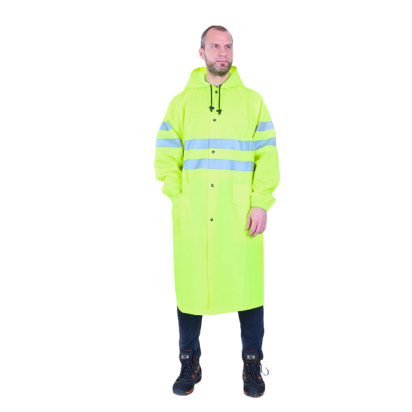 Плащ сигнальный повышенной видимости 3-й класс защиты, желтого цвета, модель НЕВА (Neva) (2)
