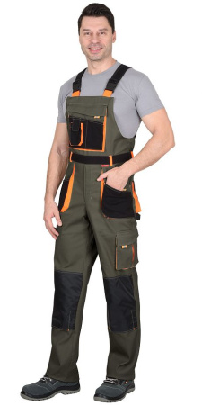 Полукомбинезон СИРИУС-МАНХЕТТЕН оливковый с оранжевым