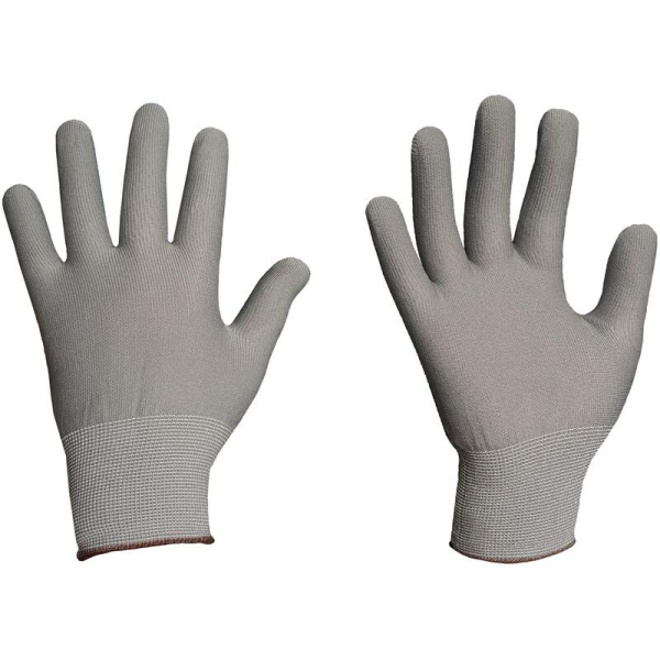 Перчатки полиэфирные, 15 класс вязки, серые, р.9-11