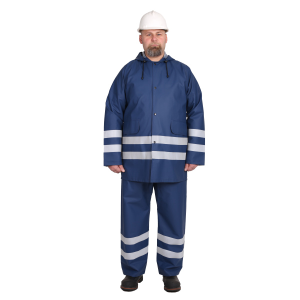 Костюм влагозащитный сигнальный ПВХ Нева Защита NV-044, темно-синий