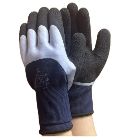 Перчатки двухслойные из полиэстера с акрилом с двухслойным латексным покрытием, утепленные, Libry, арт. KPBP10