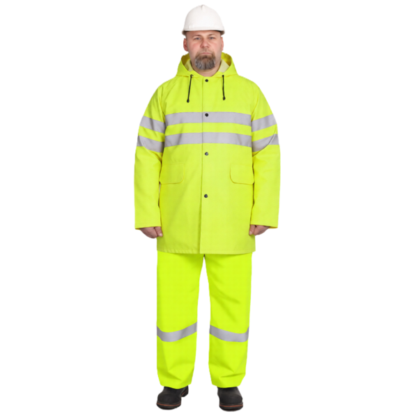 Костюм сигнальный мужской (куртка, брюки) желтого цвета, модель НЕВА (Neva), арт. NF-10