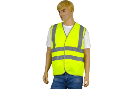 Жилет сигнальный тип 3 трик. полотно 120 350, застежка велькро (Лимон)