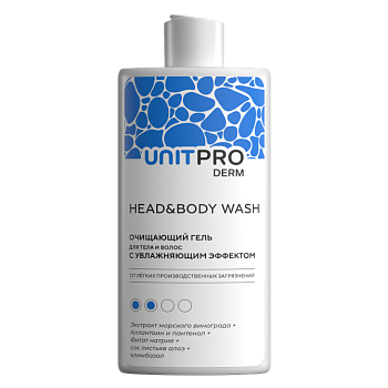 UNITPRO DERM HEAD&BODY WASH очищающий гель для тела, головы и волос