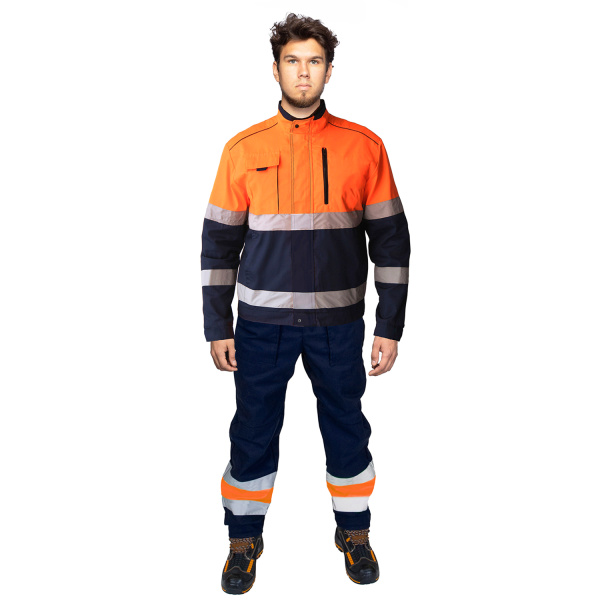 Костюм сигнальный рабочий мужской СПЕКТР с СОП цвет оранж._т.синий