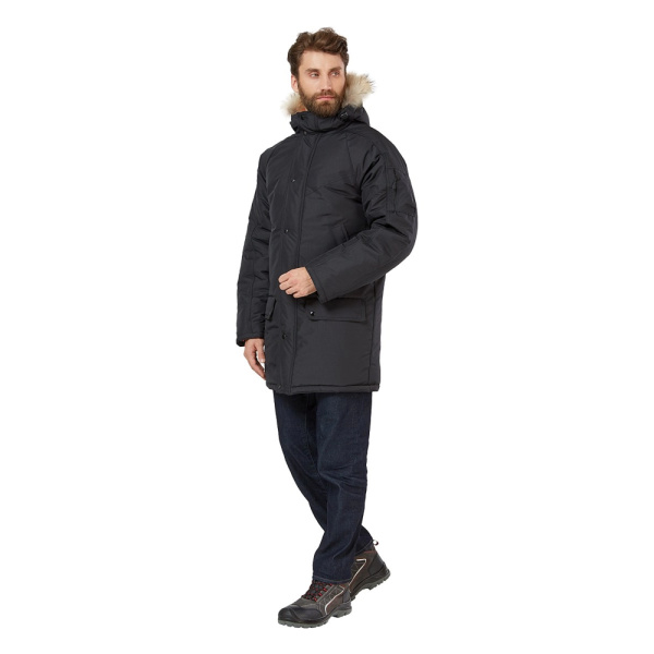 Куртка зимняя удлененная АЛЯСКА, черная (3)