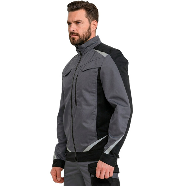 Куртка рабочая мужская летняя RONTA KR209 т.серый_черный(2)