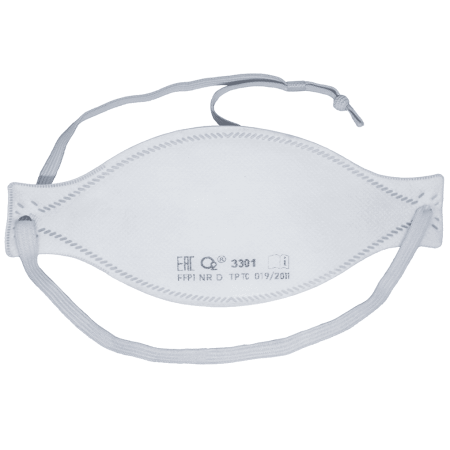 Полумаска О2 фильтрующая 3301 FFP1 NRD без клапана выдоха, текстильная резинка с регулировкой