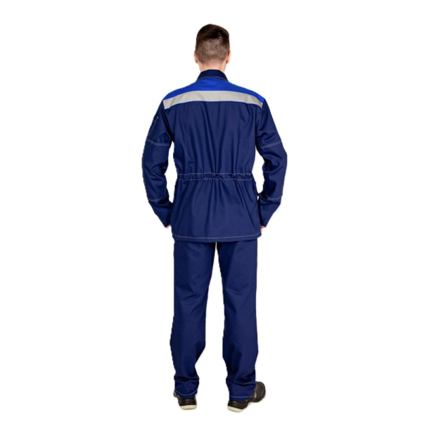 Костюм рабочйи СТРОИТЕЛЬ, синий с васильковым (2)