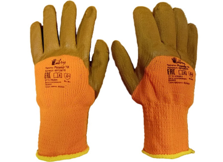 Перчатки «Утепленные» из полиэстера с покрытием из вспененного латекса Libry, артикул KPTOR10