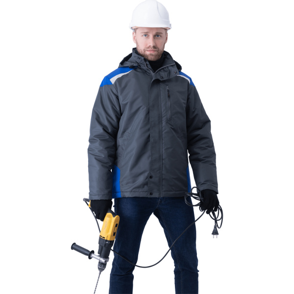 Куртка рабочая утепленная ШТУРМАН, серый-василёк