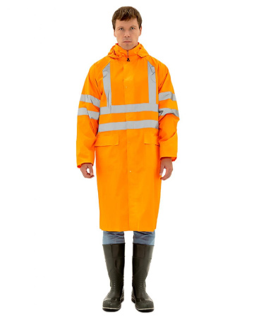 Плащ влагостойкий сигнальн. с с_о оранж.