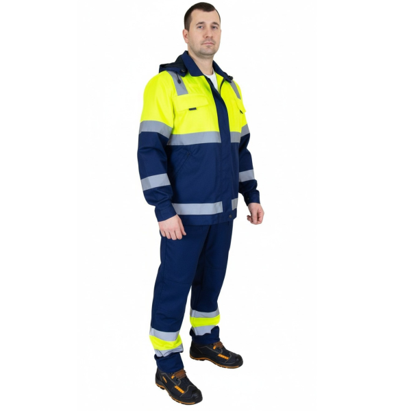Костюм сигнальный мужской М.564 ИТР Синий_Лимон